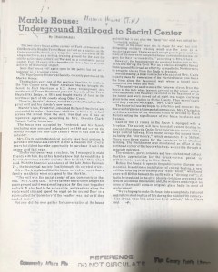 Underground Railroad to Social Center